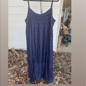 Torrid Size 4 Navy Blue Lace/Gauze Maxi Dress